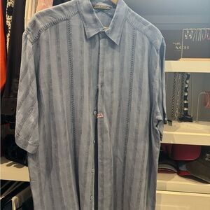 Cubavera Light Blue Striped Casual Shirt